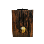 Candle holder with Tiger Eye crystal sphere