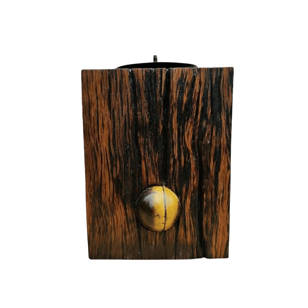 Untitled design (24) Candle holder with Tiger Eye crystal sphere - Image 1